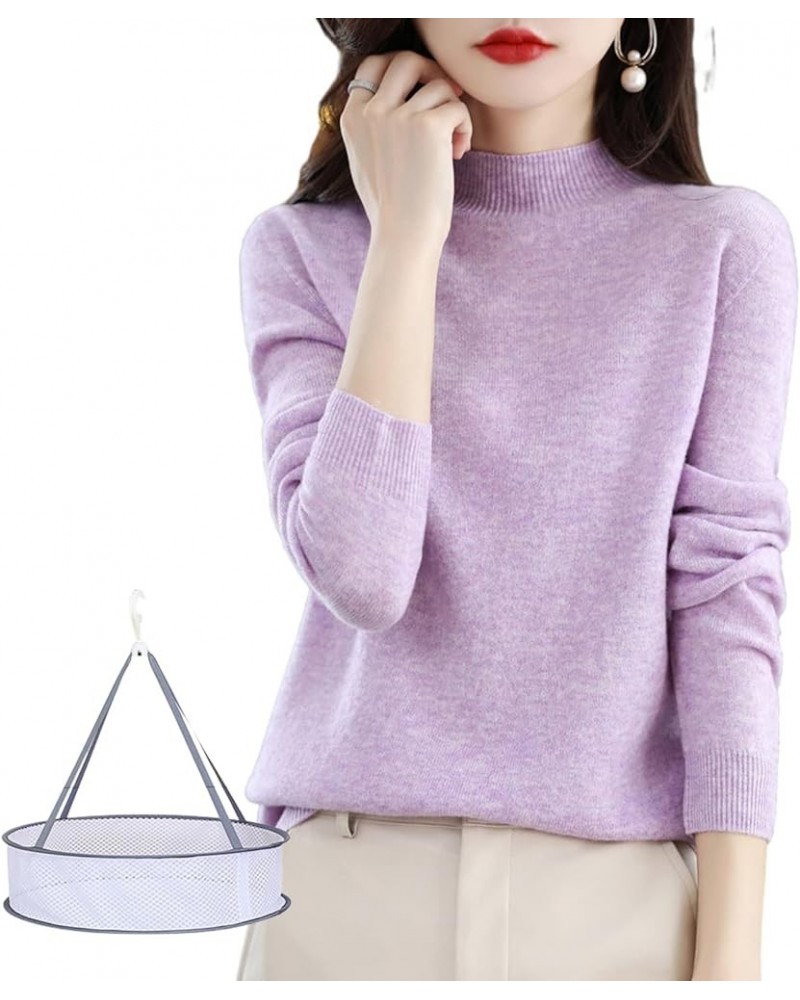 Womens Cashmere Sweater, Cashmere Sweaters for Women Trendy, Womens Sweaters Fall 2023, Womens Pullover Sweaters Light Purple...