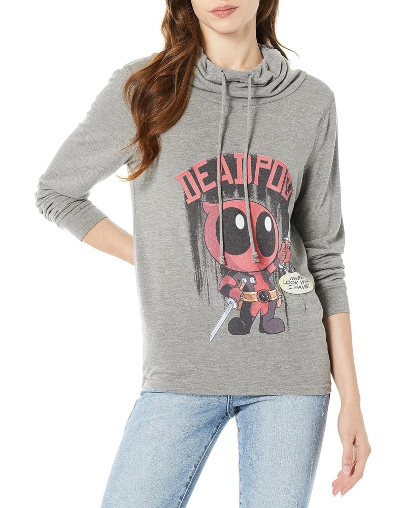 Marvel, Gray//Official Lil ol Pool Junior's Long Sleeved Cowl, x-Small $14.10 Hoodies & Sweatshirts