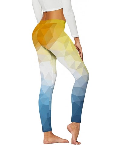 Full Length Women's Leggings Colorful Geometric Print Leggings Hiking Running Pants Pockets Thermal Velvet Winter Yellow-g $7...