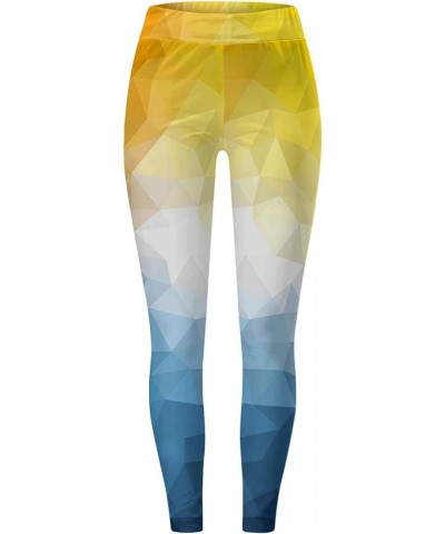 Full Length Women's Leggings Colorful Geometric Print Leggings Hiking Running Pants Pockets Thermal Velvet Winter Yellow-g $7...