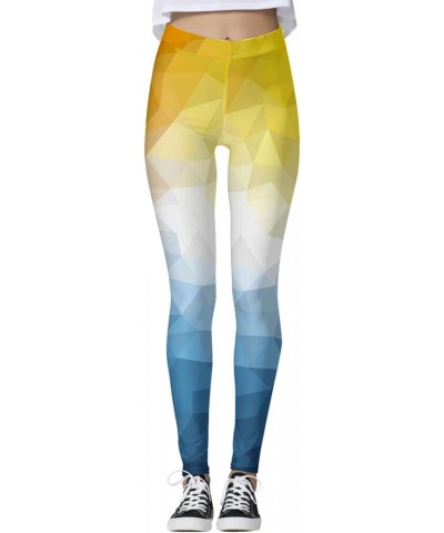 Full Length Women's Leggings Colorful Geometric Print Leggings Hiking Running Pants Pockets Thermal Velvet Winter Yellow-g $7...