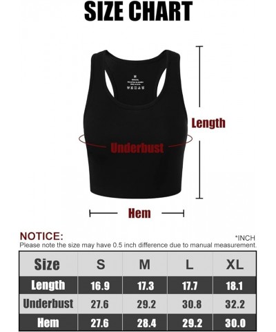 Basic Sports Crop Tank Tops for Women Cropped Racerback Tanks Workout Exercise Yoga Tops 4 Pieces 4 Pack-black/White/Black/Gr...