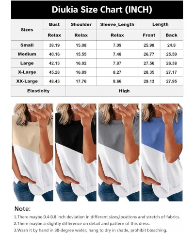 Women's Cute Color Block Tshirt Summer Casual Round Neck Side Split Short Sleeve Tee Shirt Tops S-2XL A Black $14.81 T-Shirts