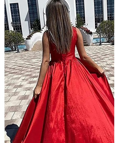 One Shoulder Prom Dresses Long Slit Satin A Line Evening Formal Gowns for Women Emerald Green $40.27 Dresses