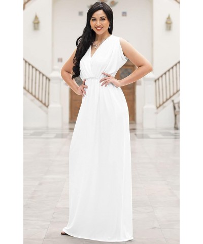 Womens Long Dolman Sleeve Wrap V-Neck Maternity Bridesmaid Maxi Dress Ivory White $20.98 Others