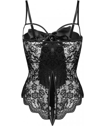 Women's Lingerie, Sleep & Lounge Snap Crotch Lingerie Sexy Lace Bodysuit Teddy One Piece Lace Babydoll Nightwear Black $6.20 ...