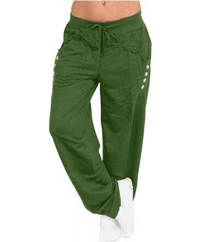 Womens Sweatpants with Pockets Wide Leg Baggy Pants Workout Running Joggers Y2K Streetwear Hippie Palazzo Pants A02-green $4....