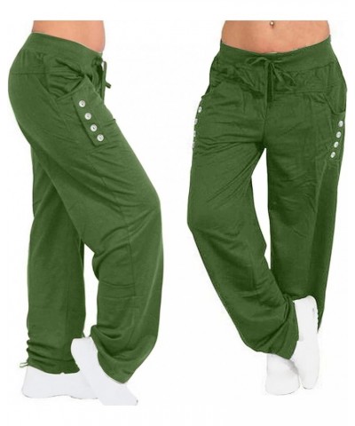 Womens Sweatpants with Pockets Wide Leg Baggy Pants Workout Running Joggers Y2K Streetwear Hippie Palazzo Pants A02-green $4....