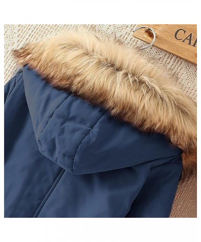 Coats for Women 2023 Fall Winter Warm Fleece Lined Jacket Long Sleeve Casual Fuzzy Faux Fur Hooded Coat Outwear V+blue $11.72...