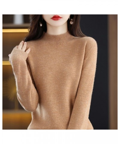 Cashmere Sweaters for Women, Cashmere Long Sleeve Crew Neck Soft Warm Pullover Knit Jumpers, Women Cashmere Sweaters (Pink,X-...