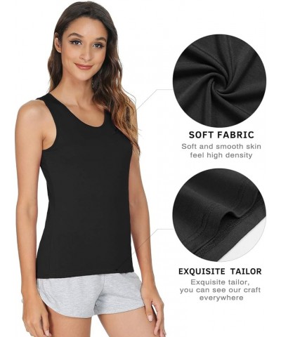 Womens Supersoft Camisole Stretch Casual Tank Tops 3 Pack - Black/Black/Black $13.75 Tanks