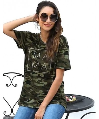 Tie Dye Shirt Women Mom Life Tshirts Mama Letter Printed Clothes Casual Short Sleeve Tees Tops Camouflage $13.50 T-Shirts