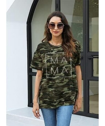 Tie Dye Shirt Women Mom Life Tshirts Mama Letter Printed Clothes Casual Short Sleeve Tees Tops Camouflage $13.50 T-Shirts