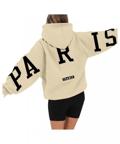 Unisex Dragon Logo Printed Hoodie for Women Long Sleeved Pullover Casual Loose Sweatshirt Fall Top with Pocket 1-beige $7.66 ...