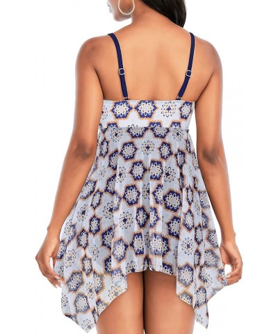 Womens Swimsuits Tummy Control Bathing Suits One Piece Swimsuit Women Flowy Swimdress with Bottom Swim Suit White Flower $14....