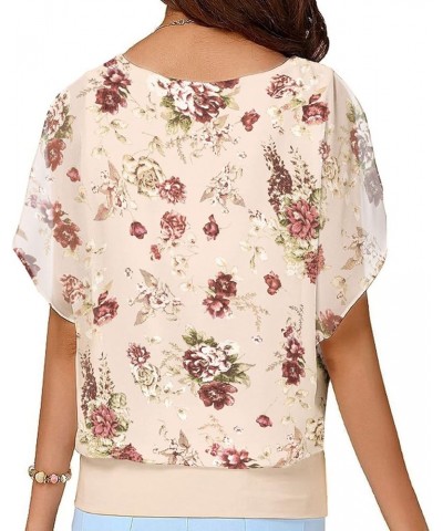 Women's Loose Casual Short Sleeve Chiffon Top T-Shirt Blouse Jasmine-light Yellow $10.39 Blouses