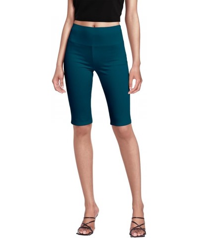 Womens Super Stretch Causal Pull On Millennium Twill Bermuda Pants Bermuda Teal $13.74 Pants