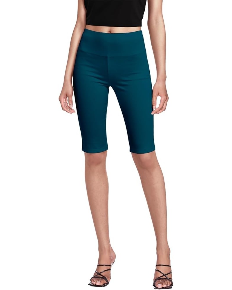 Womens Super Stretch Causal Pull On Millennium Twill Bermuda Pants Bermuda Teal $13.74 Pants