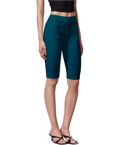 Womens Super Stretch Causal Pull On Millennium Twill Bermuda Pants Bermuda Teal $13.74 Pants