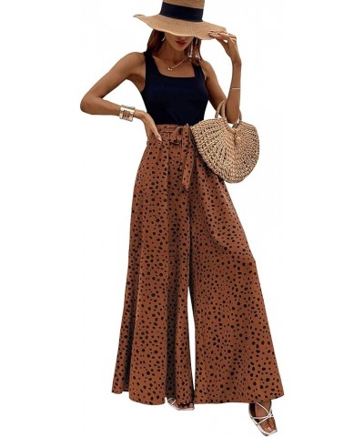 Women's Jumpsuits Dressy Casual Summer Loose Wide Leg Tank Top Jumpsuit with Belt 5642brown $19.27 Dresses