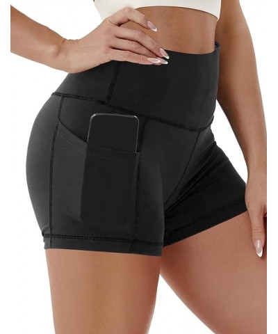 2.5"/4" Basic/Out Pockets High Waist Women's Yoga Shorts Tummy Control 4 Way Stretch Workout Running Shorts 2.5" inseam 2.5" ...