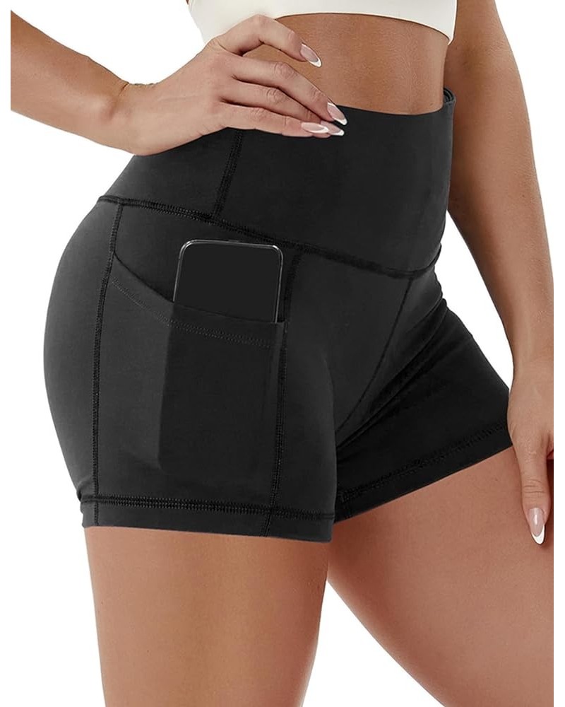 2.5"/4" Basic/Out Pockets High Waist Women's Yoga Shorts Tummy Control 4 Way Stretch Workout Running Shorts 2.5" inseam 2.5" ...