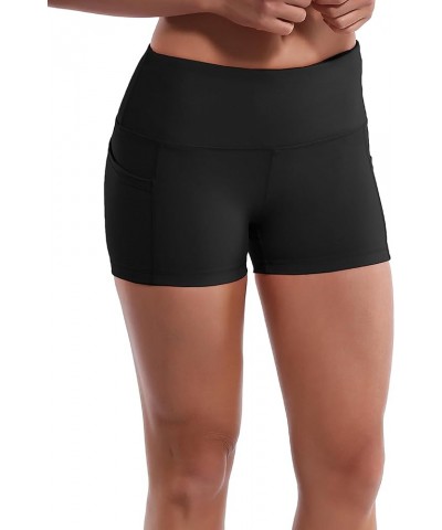 2.5"/4" Basic/Out Pockets High Waist Women's Yoga Shorts Tummy Control 4 Way Stretch Workout Running Shorts 2.5" inseam 2.5" ...