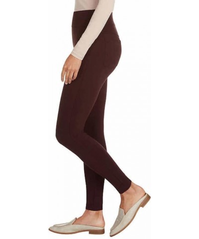 Women's High Rise Slub Legging with Pockets Red $12.42 Leggings