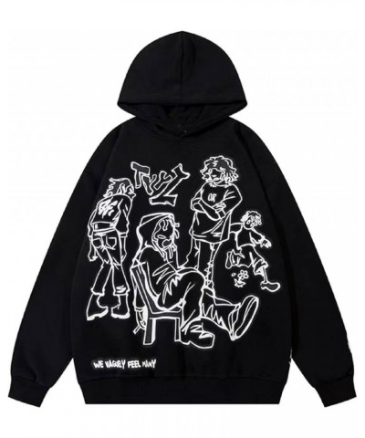 Y2k Zip Up Hoodie Men Women Aesthetic Graphic Star Hoodies Oversized Pullover Sweatshirt Harajuku Jacket Cx black $15.94 Hood...