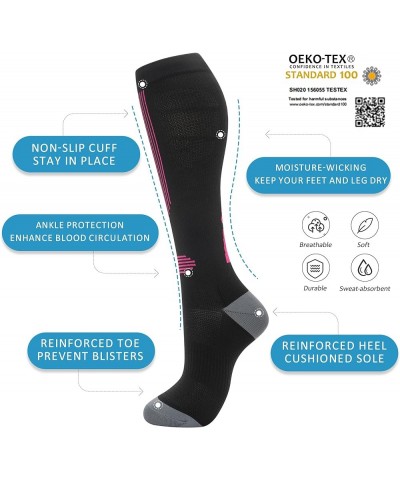 Compression Socks for Women Men, Graduated Compression Support Circulation Socks for Nurses 00-3pairs-sports-9 $19.11 Activewear