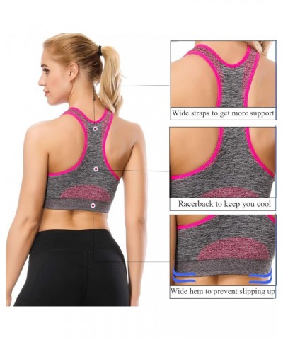 Sports Bras for Women, Medium Support Yoga Gym Activewear Bras with Pocket 4pack: Green/Purple/Blue/Pink $25.51 Lingerie