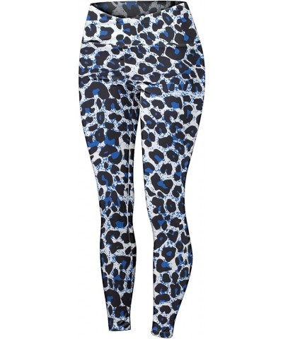 Running Leggings Women's High Waist Butt-Lifting Sports Tights Leopard/Camo Print Slim Casual Yoga Pants Blue $10.82 Activewear