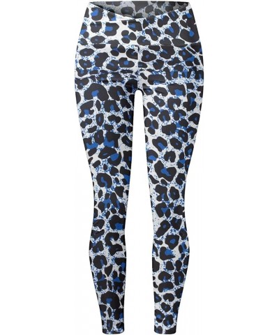 Running Leggings Women's High Waist Butt-Lifting Sports Tights Leopard/Camo Print Slim Casual Yoga Pants Blue $10.82 Activewear