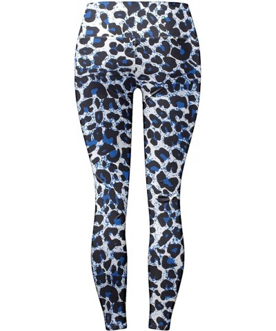 Running Leggings Women's High Waist Butt-Lifting Sports Tights Leopard/Camo Print Slim Casual Yoga Pants Blue $10.82 Activewear