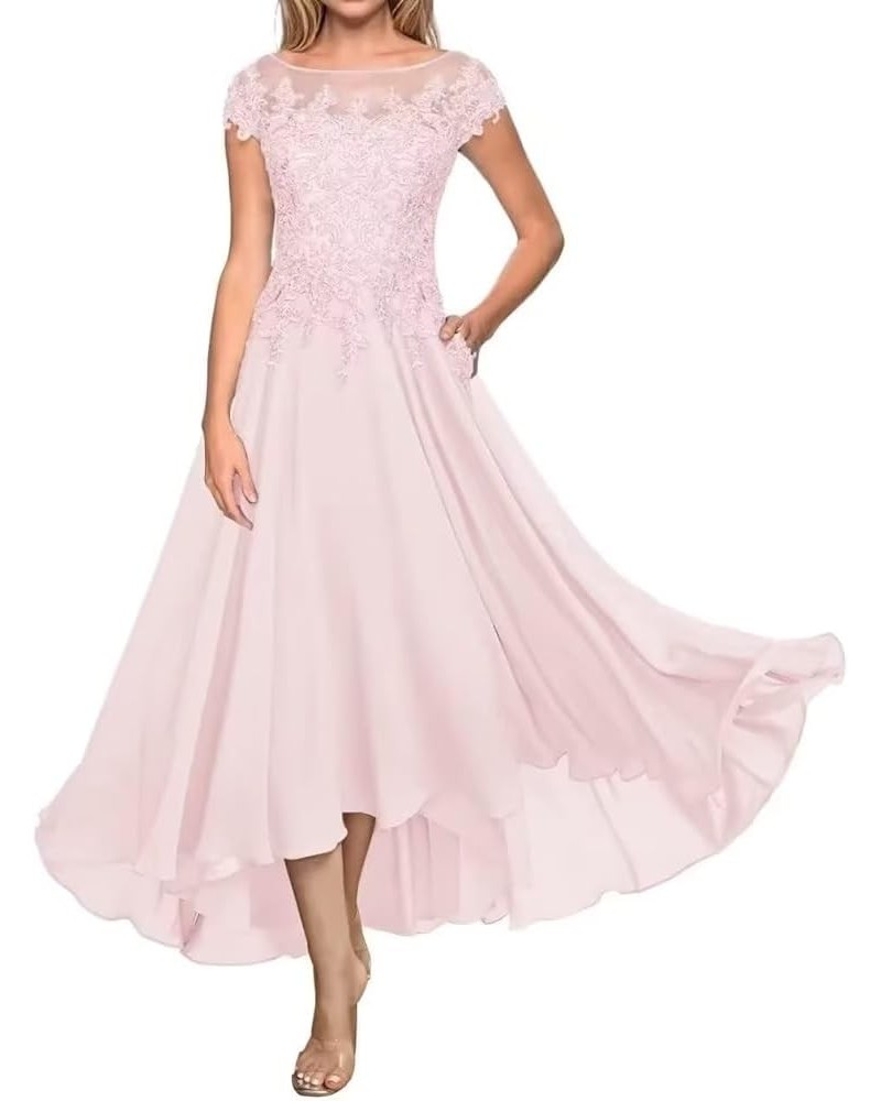 Lace Appliques Chiffon Mother of The Bride Dresses for Wedding Elegant A-Line Evening Gown Wedding Guest Formal Dress Pink $3...