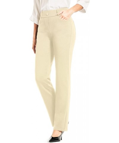 Slacks for Women Straight Leg Business Casual Work Pants Stretch Comfy Dress Pants Petite 29" Inseam Khaki $24.90 Pants