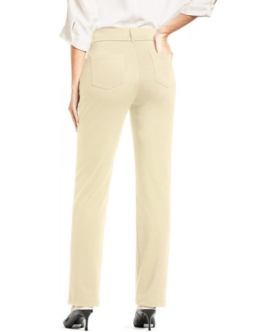 Slacks for Women Straight Leg Business Casual Work Pants Stretch Comfy Dress Pants Petite 29" Inseam Khaki $24.90 Pants