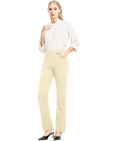 Slacks for Women Straight Leg Business Casual Work Pants Stretch Comfy Dress Pants Petite 29" Inseam Khaki $24.90 Pants