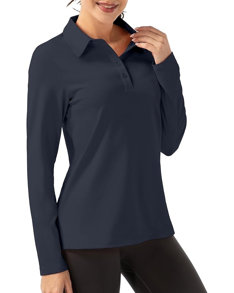 Women Long Sleeve Polo Shirt Golf Sport Top Athletic Sportswear Tennis Activewear 15 Grey Blue $15.00 Shirts