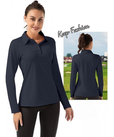 Women Long Sleeve Polo Shirt Golf Sport Top Athletic Sportswear Tennis Activewear 15 Grey Blue $15.00 Shirts