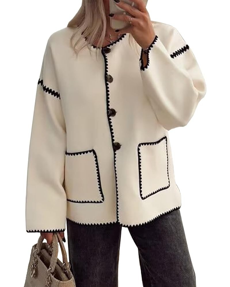 Womens Wool Blend Coat Lightweight Button Down Shacket Jacket Wool Coats with Pockets Apricot $18.04 Coats