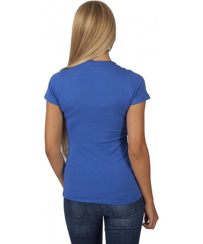 Women's Deep V-Neck Short-Sleeve Shirt Royal Blue $9.17 T-Shirts