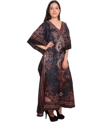 Floral Long Kaftan Maxi Dress Womens Summer Holiday Beach Kaftan Dresses for Women Gray $13.56 Swimsuits