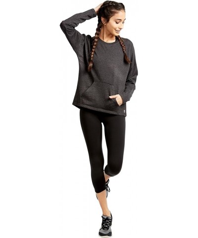 Women's French Terry Throwback Crop Charcoal Heather $13.49 Activewear