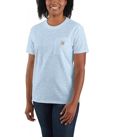 Women's Loose Fit Heavyweight Short-Sleeve Pocket T-Shirt Closeout Moonstone Snow Heather $11.99 Tops