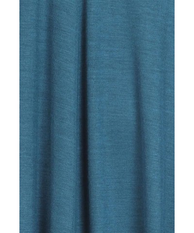 Women's Casual Basic Comfy 3/4 Sleeve Flare A-line Midi Long Maxi Dress Made in USA(S-3XL) Hdr00007 Teal $12.86 Dresses