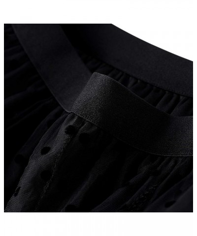 Women's Tutu Tulle Skirt Elastic High Waist Layered Midi Skirt Floral Lace Embroidery Mesh A-Line Skirt Black a $10.35 Skirts