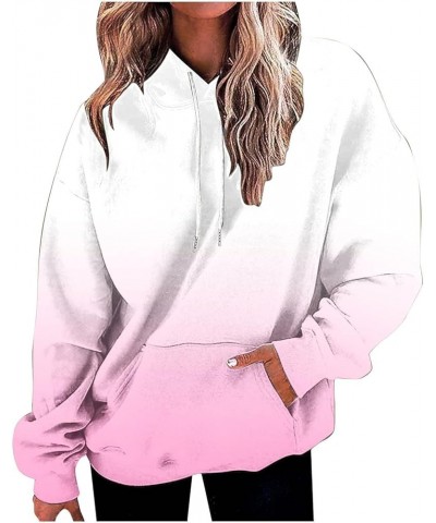 Hoodies for Women Trendy Oversized Sweatshirts Casual Pullover Fall Comfy Stretch Lightweight Classic Tops Pink-a $5.89 Shirts