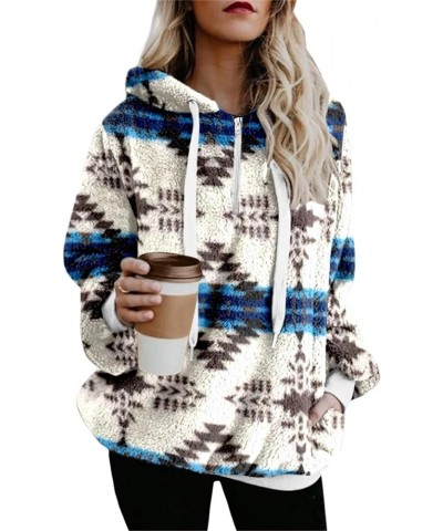 Women Western Aztec Hoodies Drawstring Sweatshirt Pullover Ethnic Style Geometric Print Casual Long Sleeve Hoodies Aztec Khak...