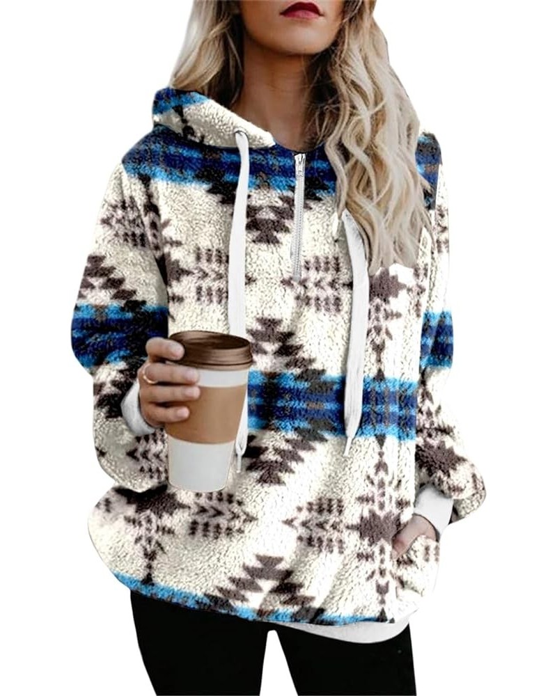 Women Western Aztec Hoodies Drawstring Sweatshirt Pullover Ethnic Style Geometric Print Casual Long Sleeve Hoodies Aztec Khak...